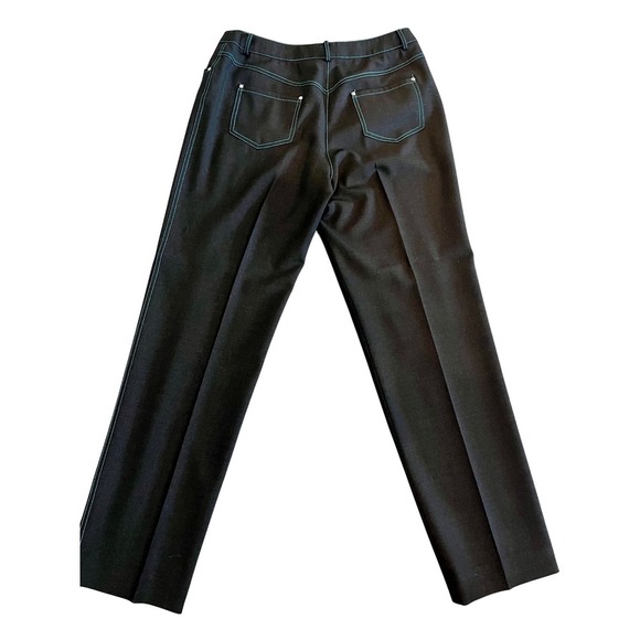 CARLISLE Wool Blend Dress Pants Teal Stitching Size 12 Career Wear - Picture 4 of 7